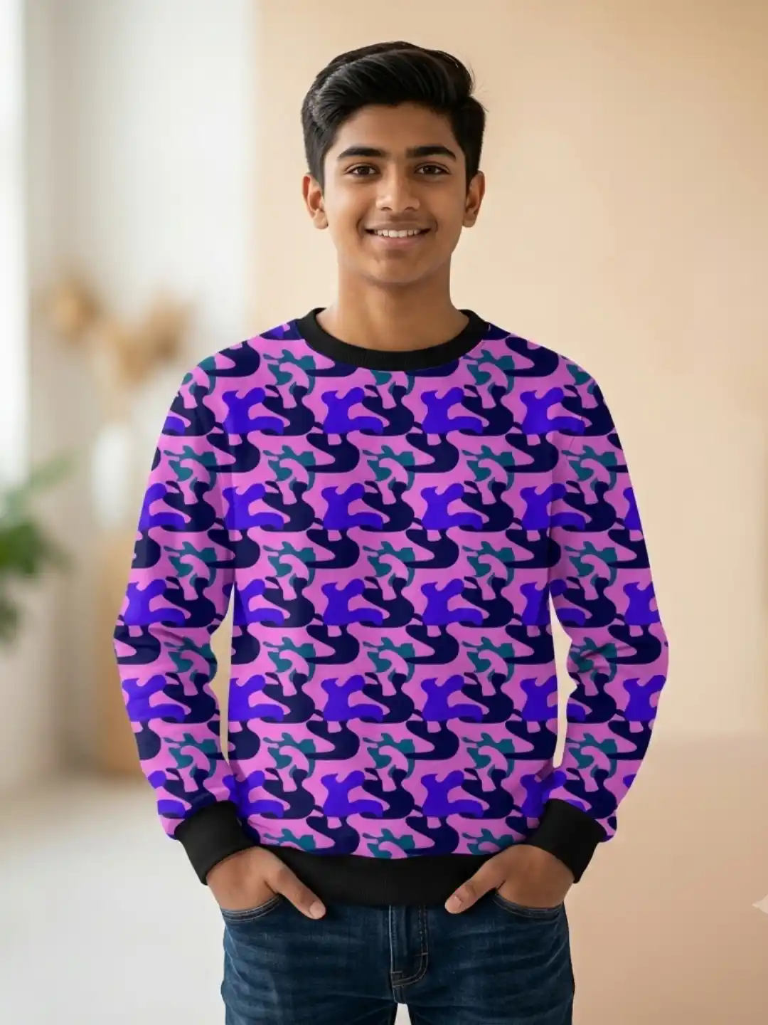 Kids Purple Camouflage Sweatshirt