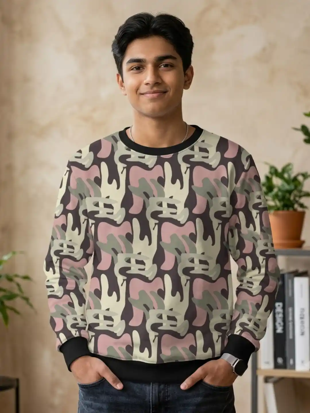 Kids Muddy Green Camouflage Sweatshirt
