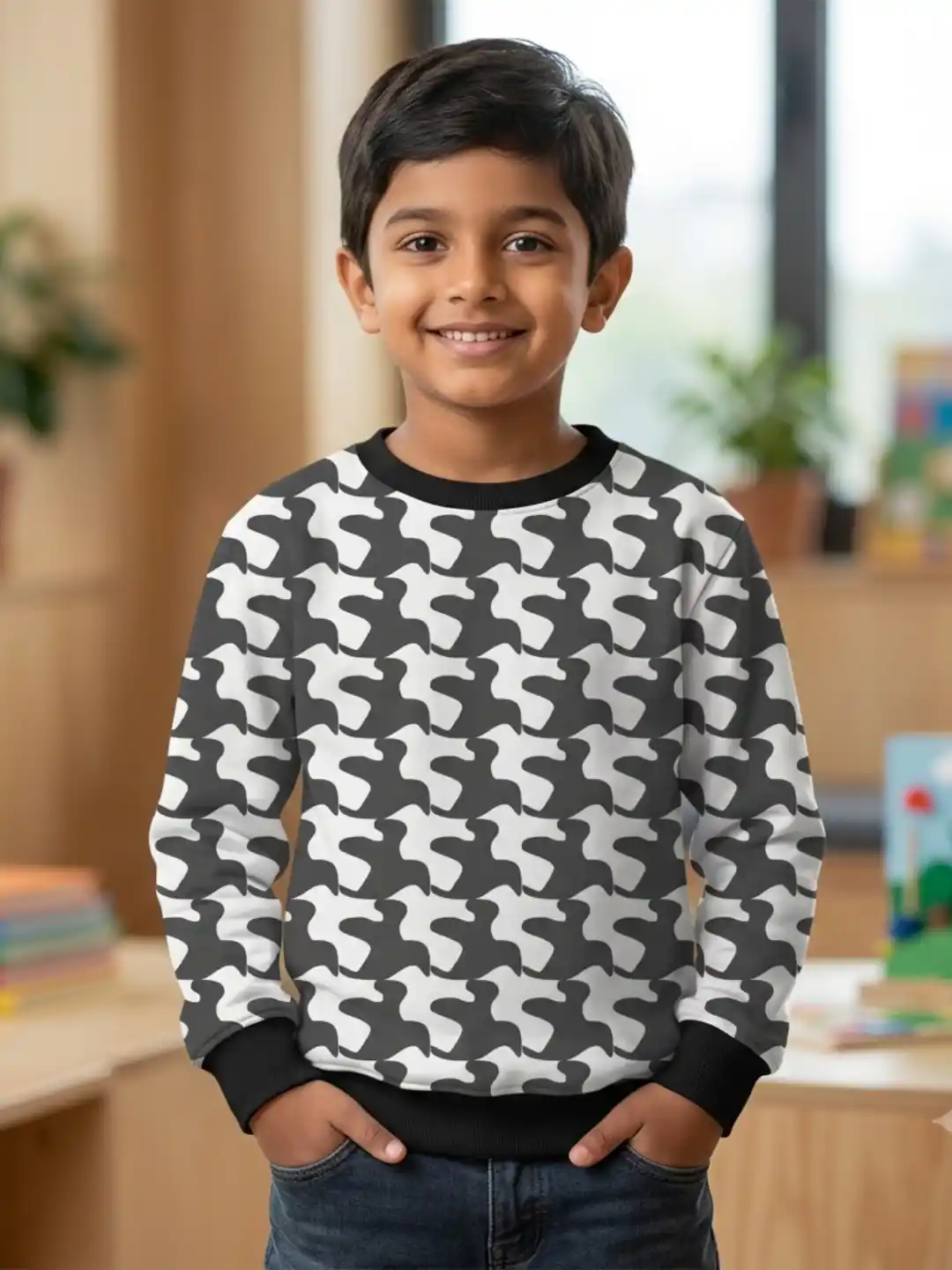 Kids Grey Camo Sweatshirt