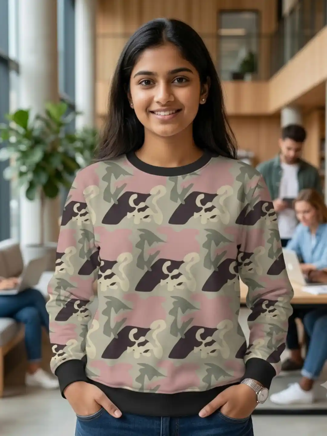 Kids Peach Patchy Sweatshirt