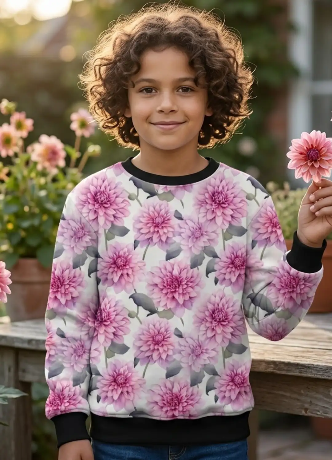 Kids Floral Print Sweatshirt
