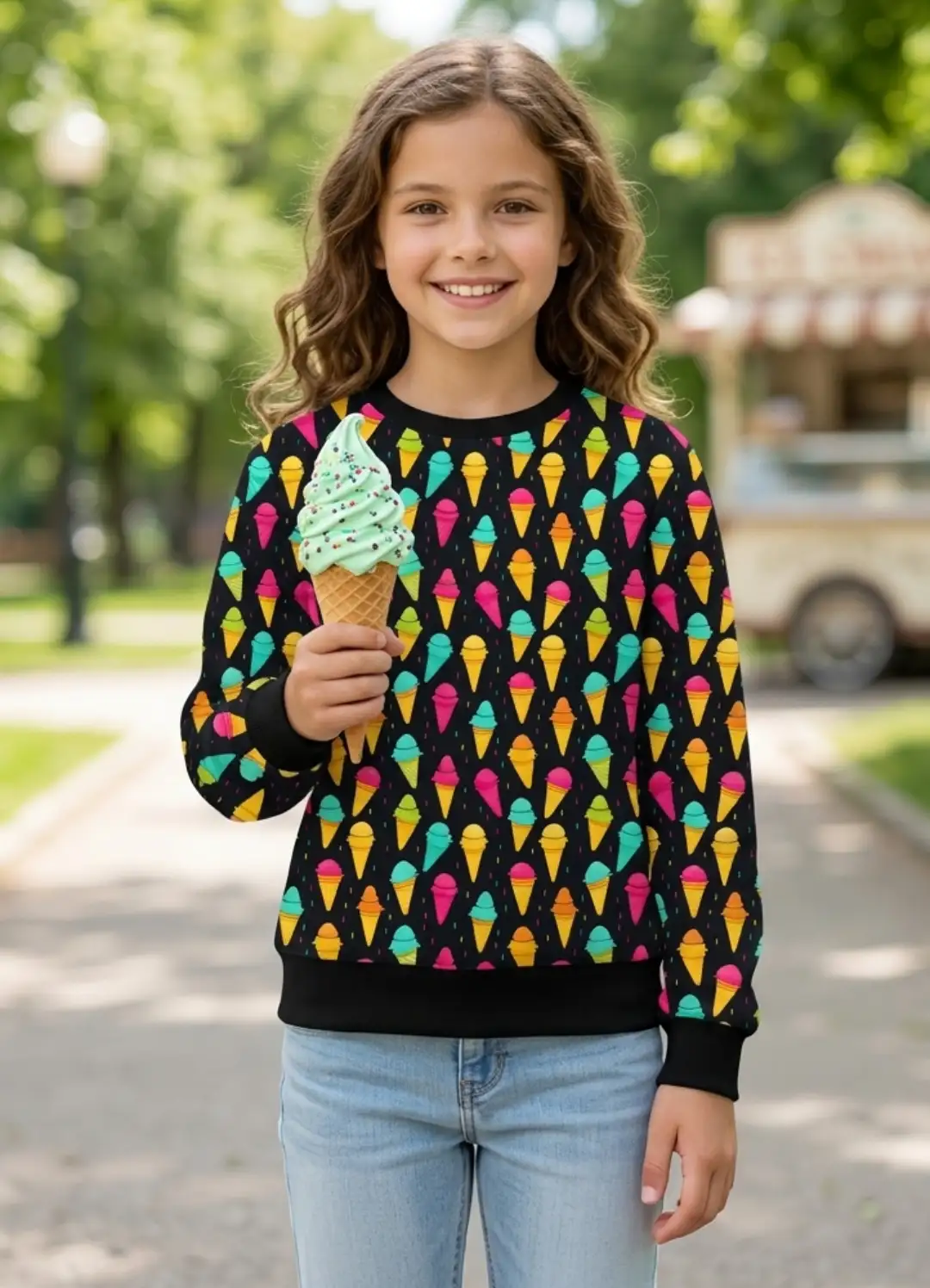 Kids Colorful Ice Cream Sweatshirt