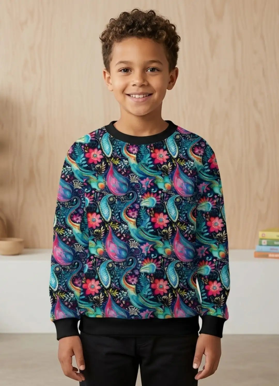 Kids Colorful Paisley Printed Sweatshirt