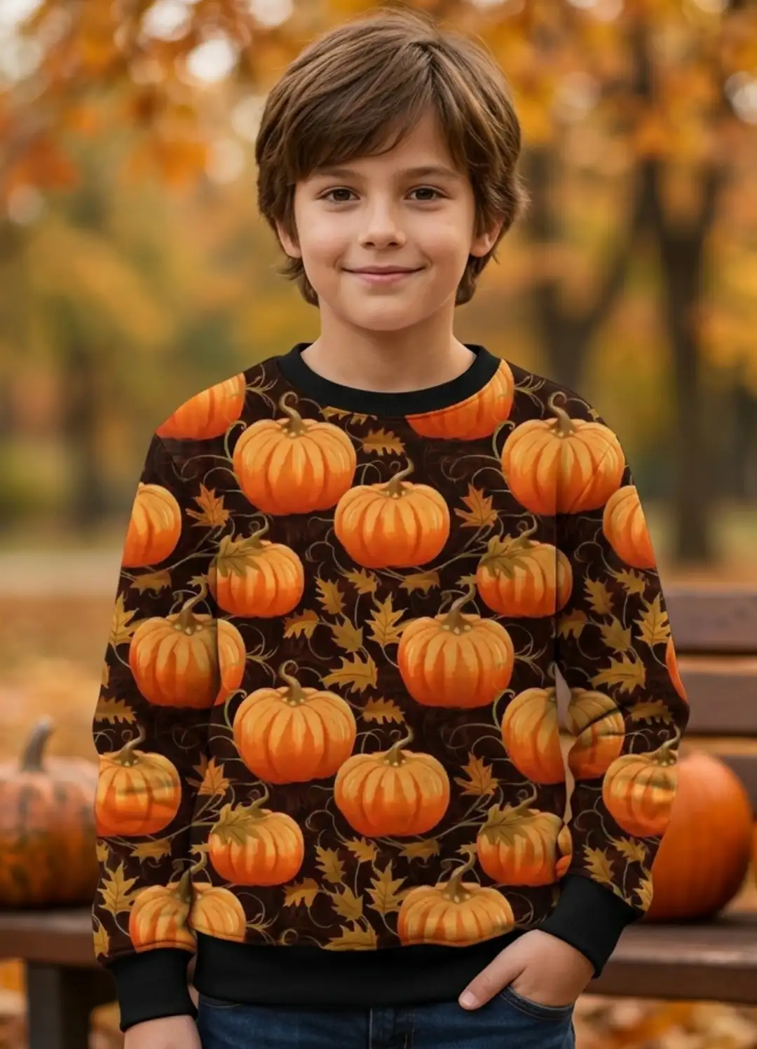 Kids Pumpkin Sweatshirt - Image 1