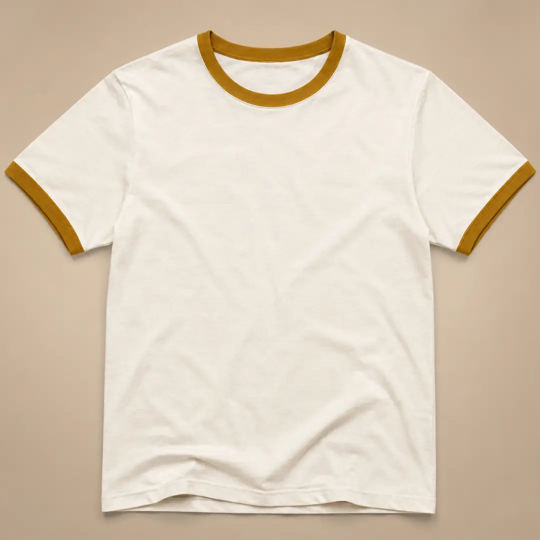 Mustard Yellow Off White Ringer T-shirt