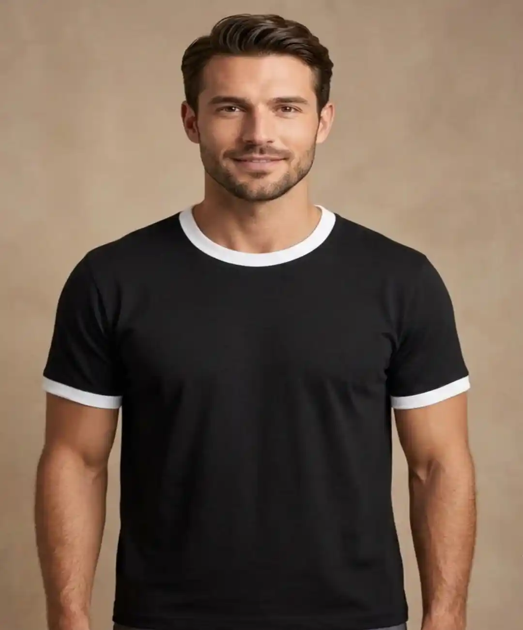 White Black Ringer T-shirt - Image 3