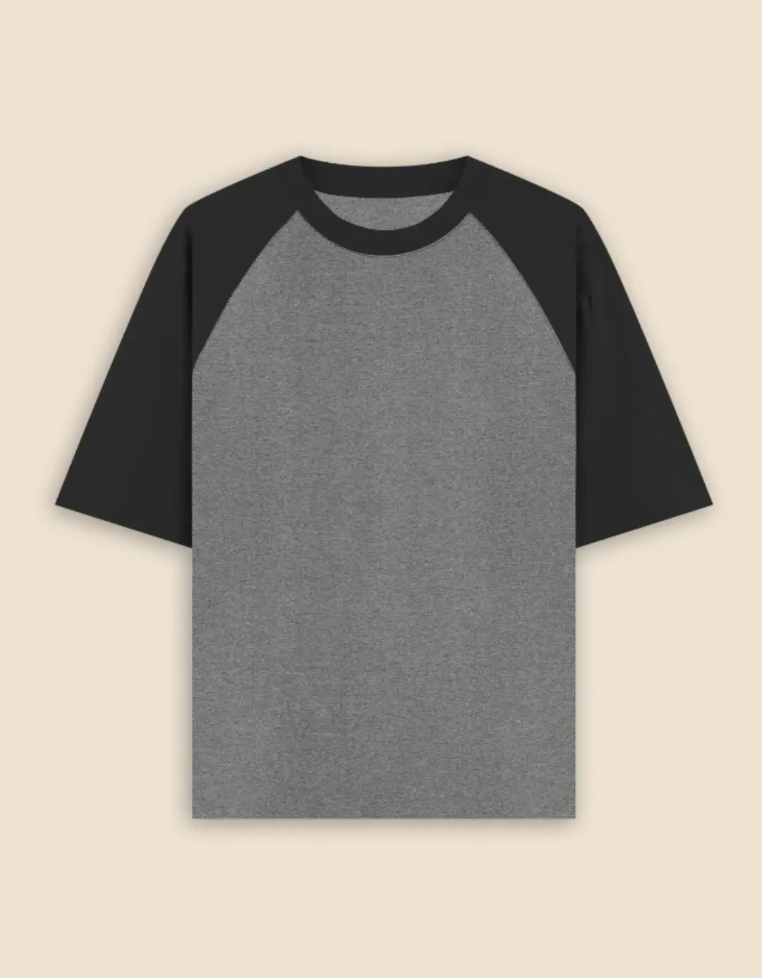 Oversized Black Charcoal Grey Raglan T-shirt - Image 2