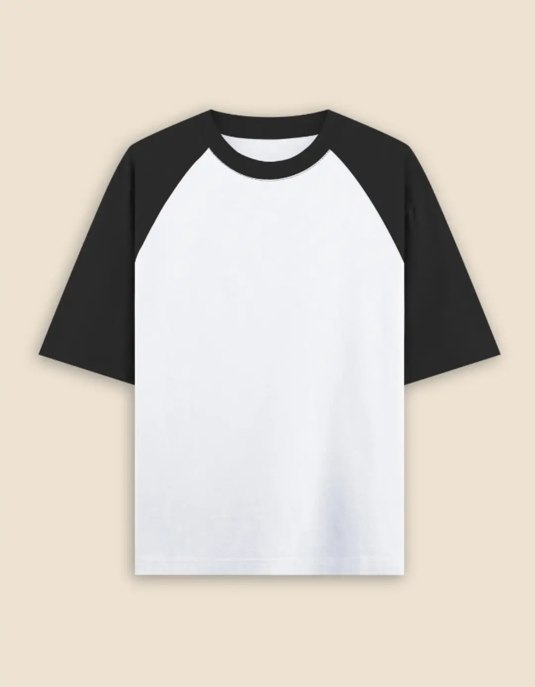 Oversized Black White Raglan T-shirt