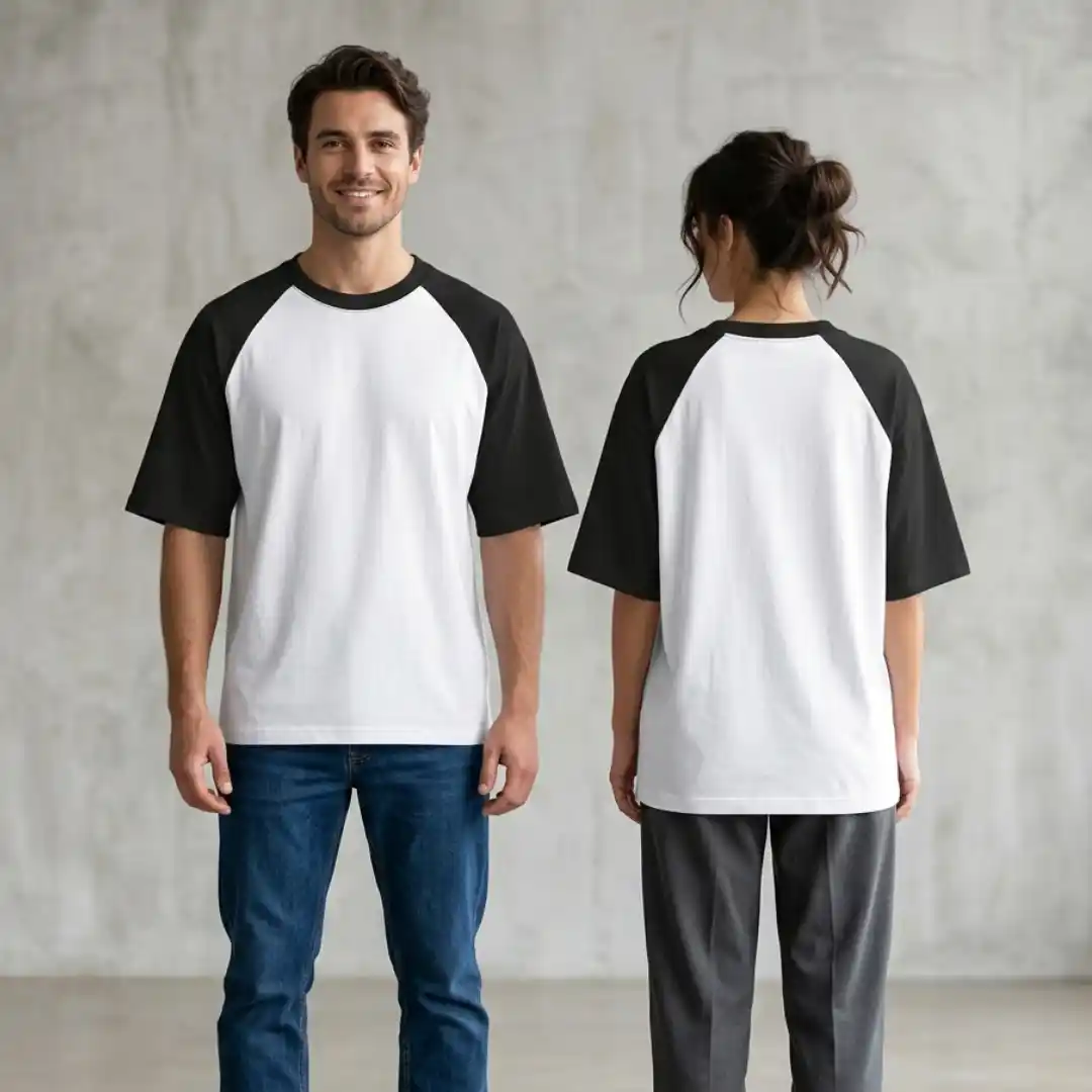 Oversized Black White Raglan T-shirt