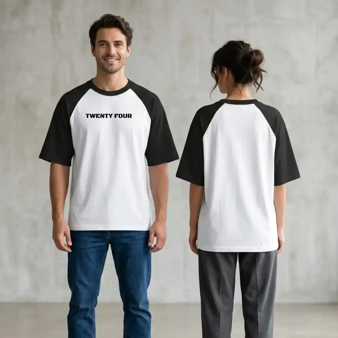 Twenty Four Oversized Black White Raglan T-shirt