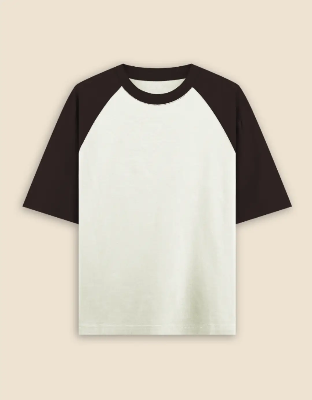 Oversized Coffee Brown Off White Raglan T-shirt - Image 2