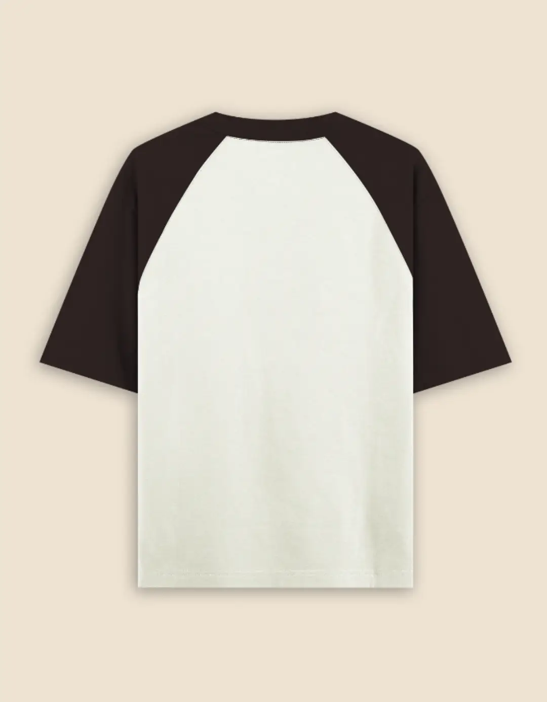 Twenty Four Oversized Coffee Brown Off White Raglan T-shirt