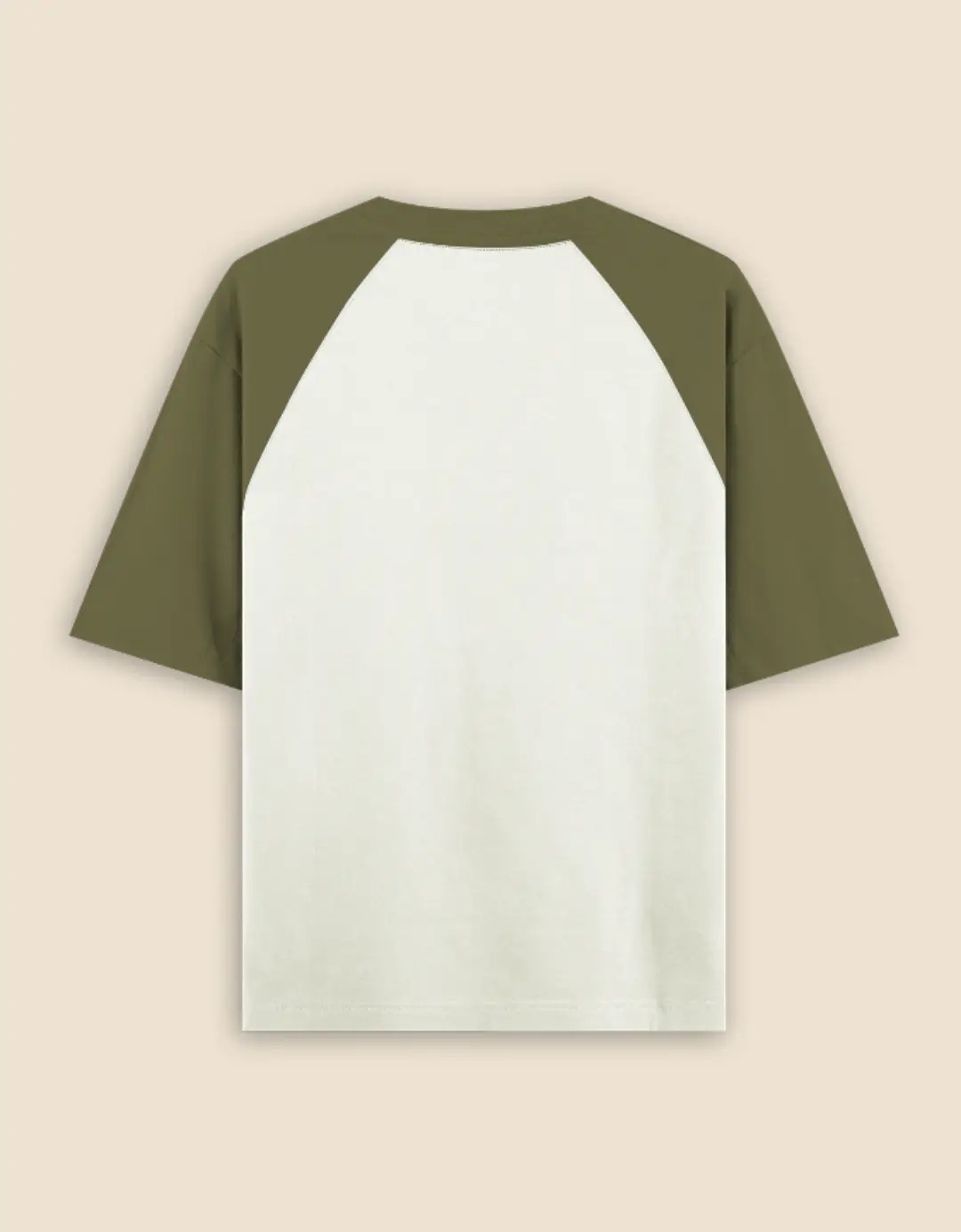 Twenty Four Oversized Olive Green Off White Raglan T-shirt