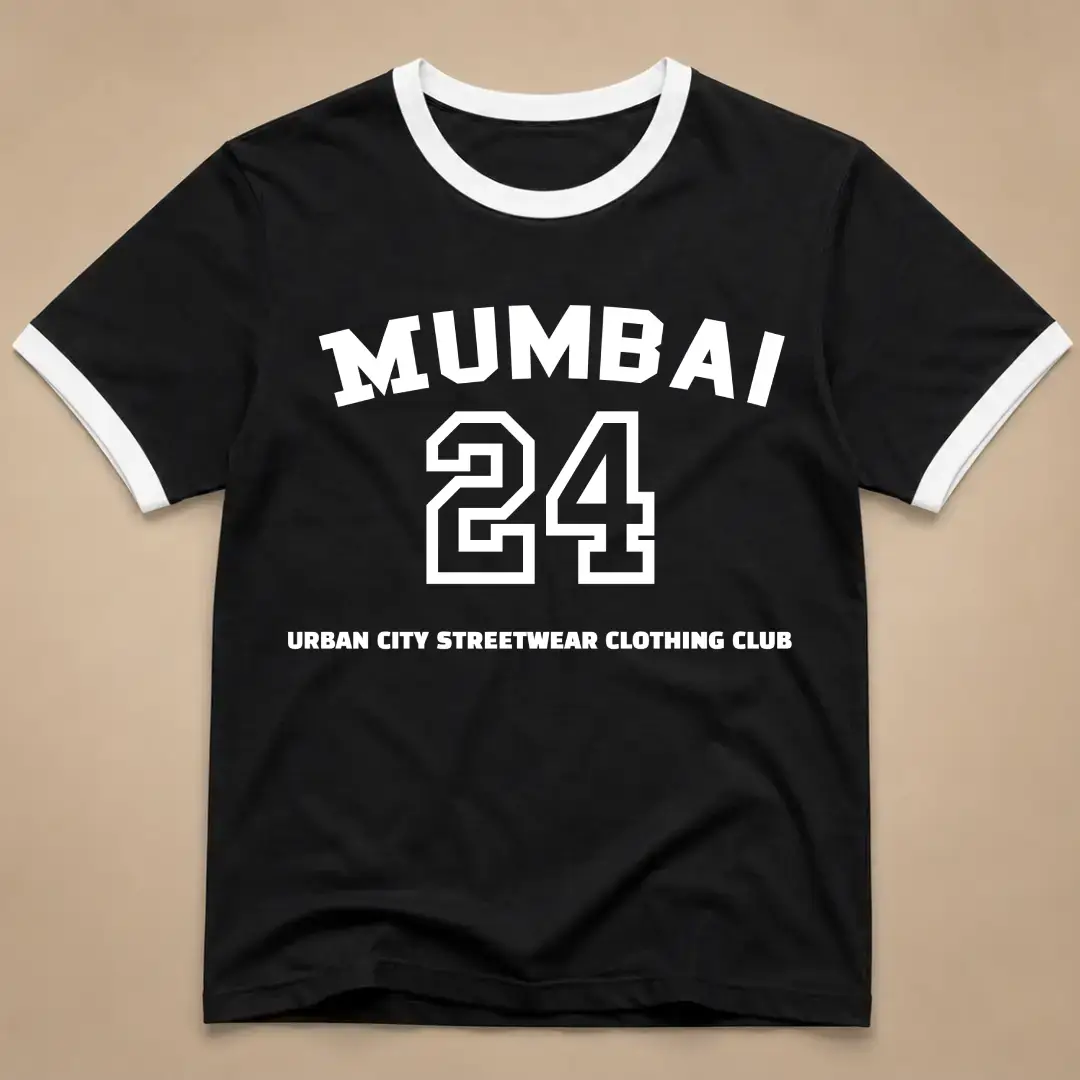 Mumbai City White Black Ringer T-shirt - Image 2