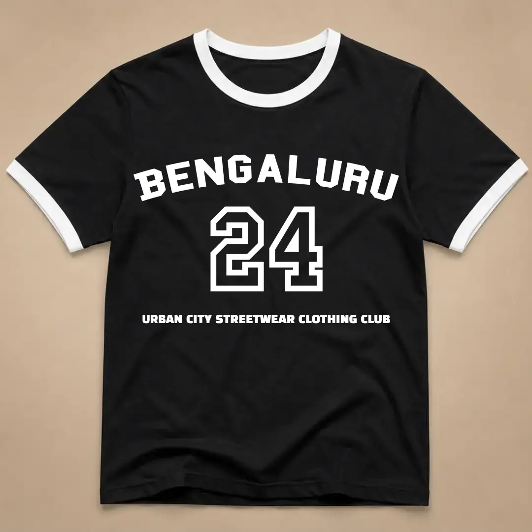 Bengaluru City White Black Ringer T-shirt - Image 2