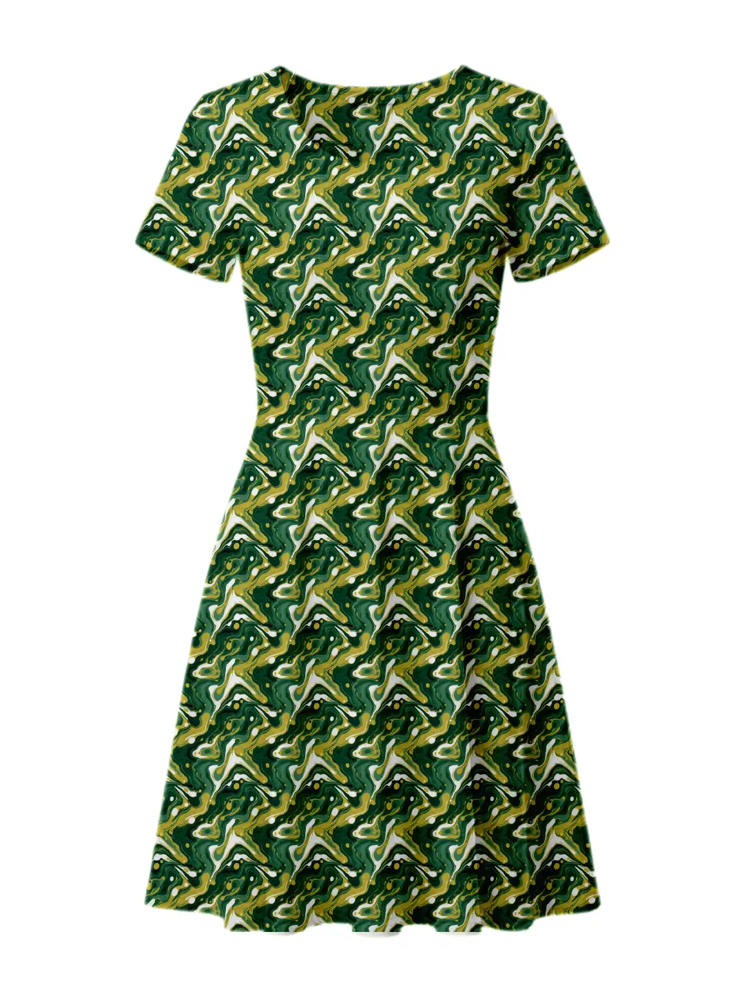 Green Stretch Fit Aline Dress - Image 2