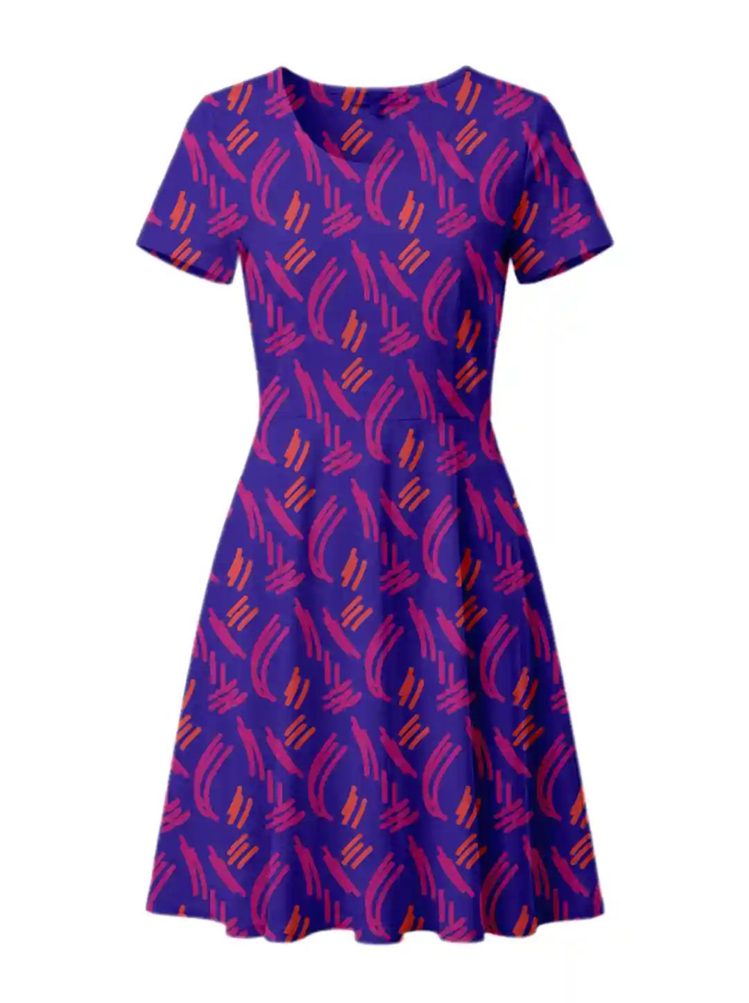 Wrinkle Free Purple Aline Dress - Image 2