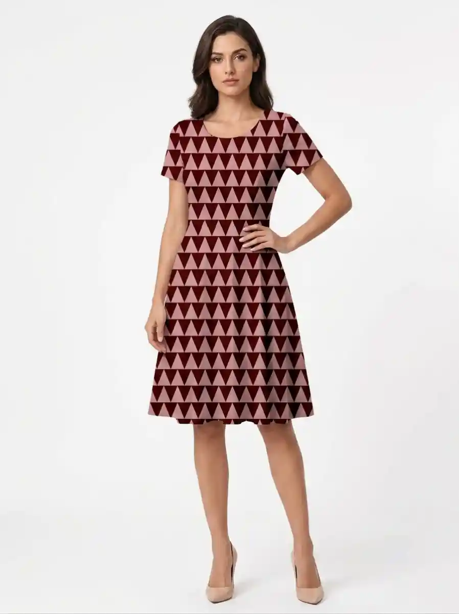 Maroon Peach Aline Dress