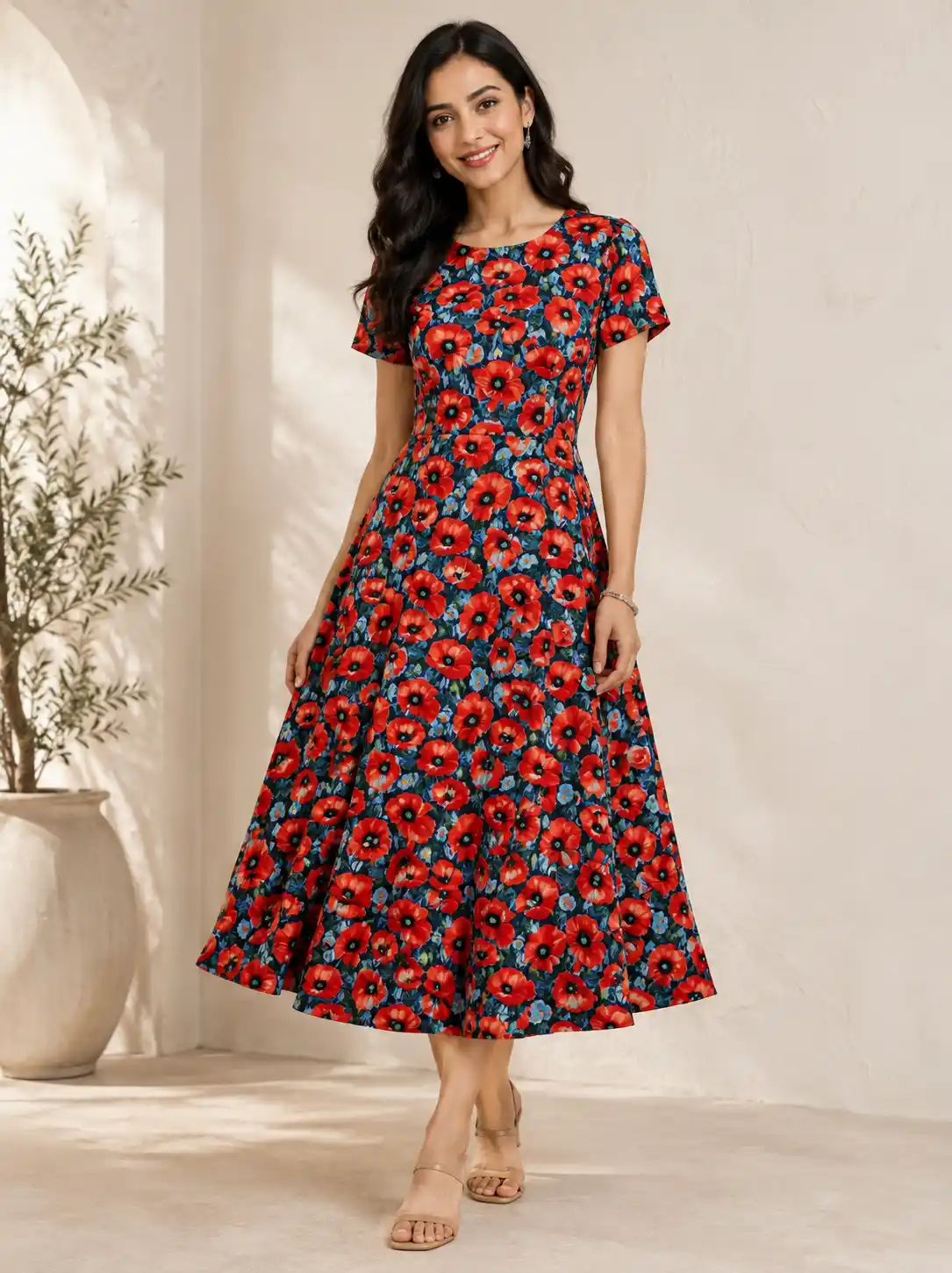 Floral Flare Fit Aline Dress