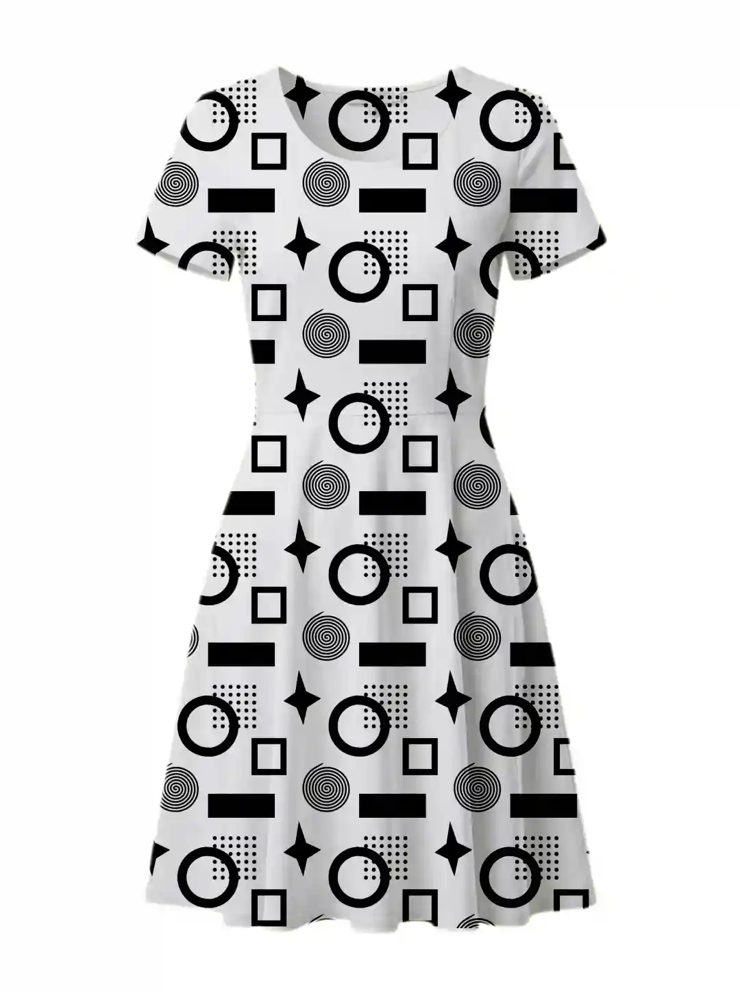 Retro Black And White Aline Dress - Image 2