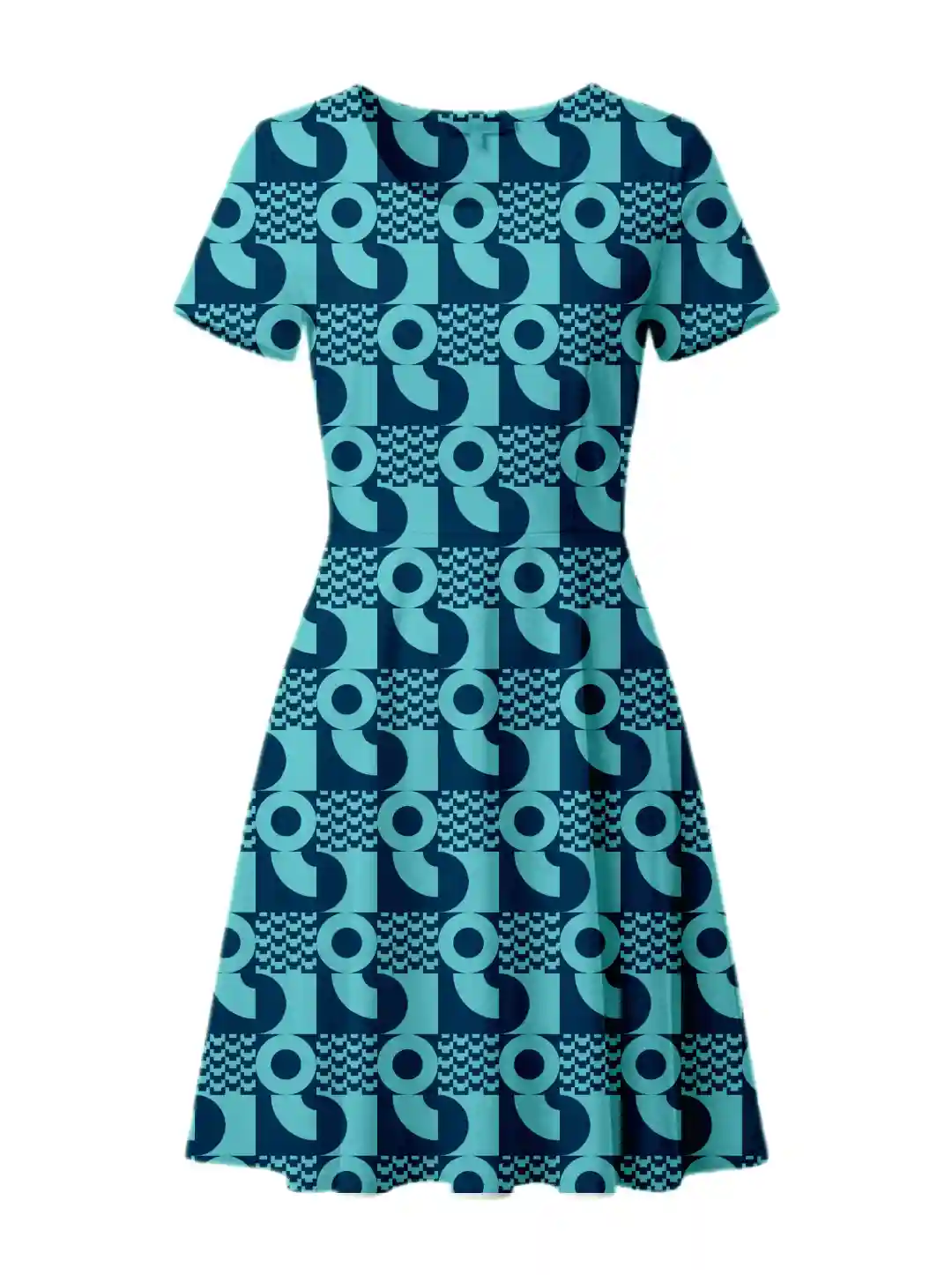 Geometric Printed Aline Dress - Image 2