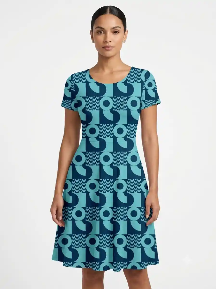 Geometric Printed Aline Dress