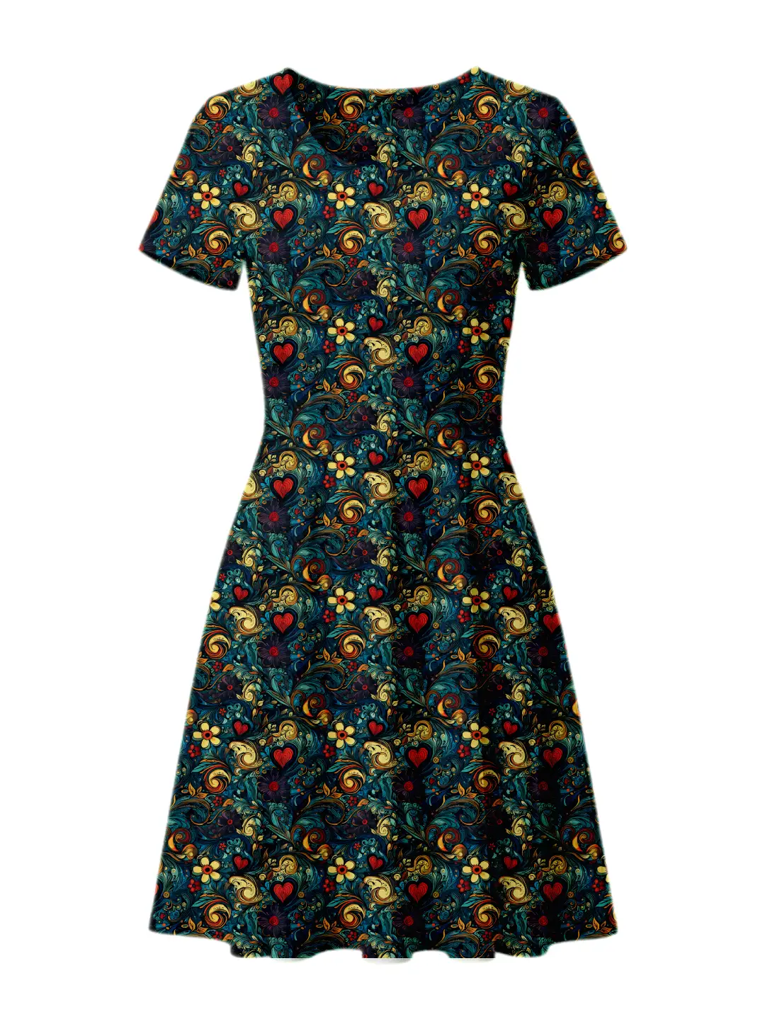 Wrinkle Free Hearts Aline Dress - Image 2