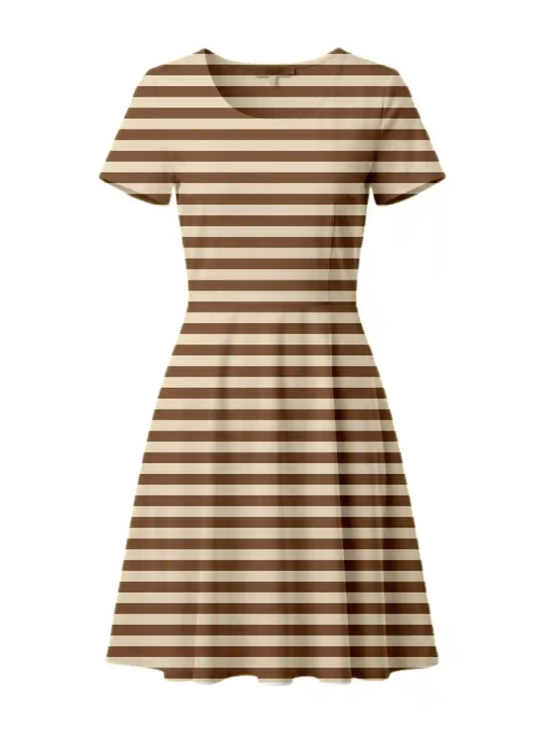 Coffee Color Stripped Aline Dress - Image 2