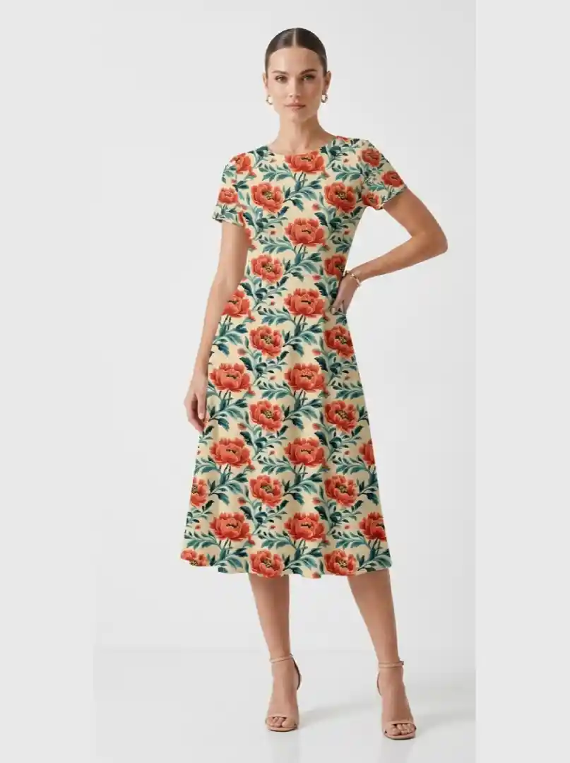 Vintage Style Floral Aline Dress