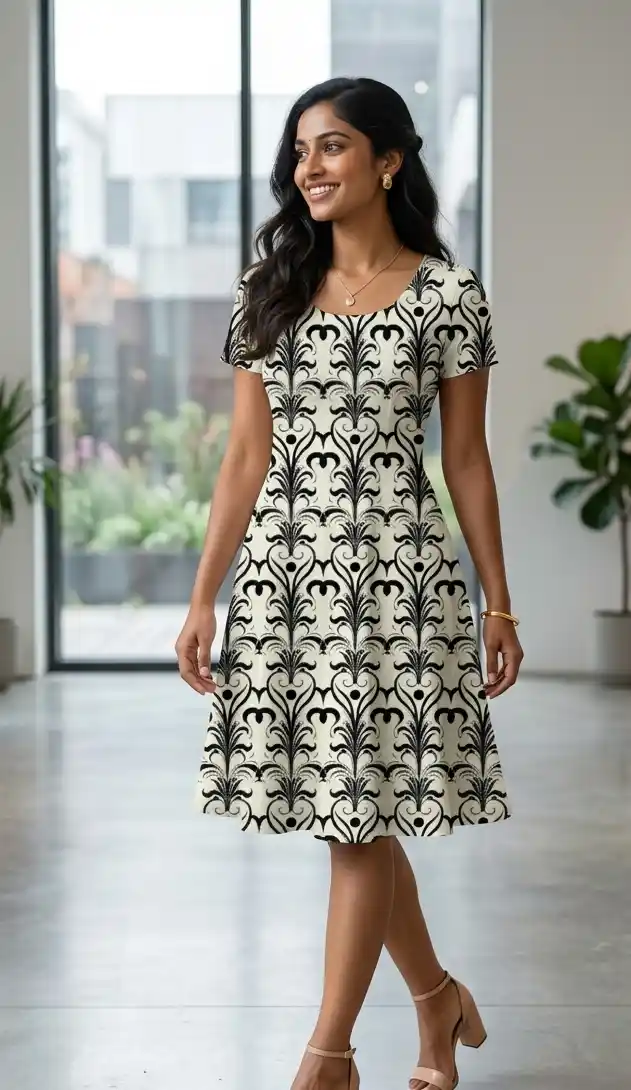 Printed Nouveau Aline Dress