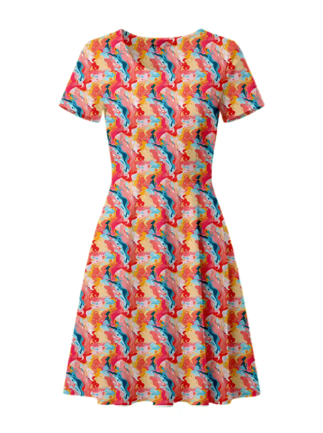 Colorful Paint Abstract Aline Dress - Image 2