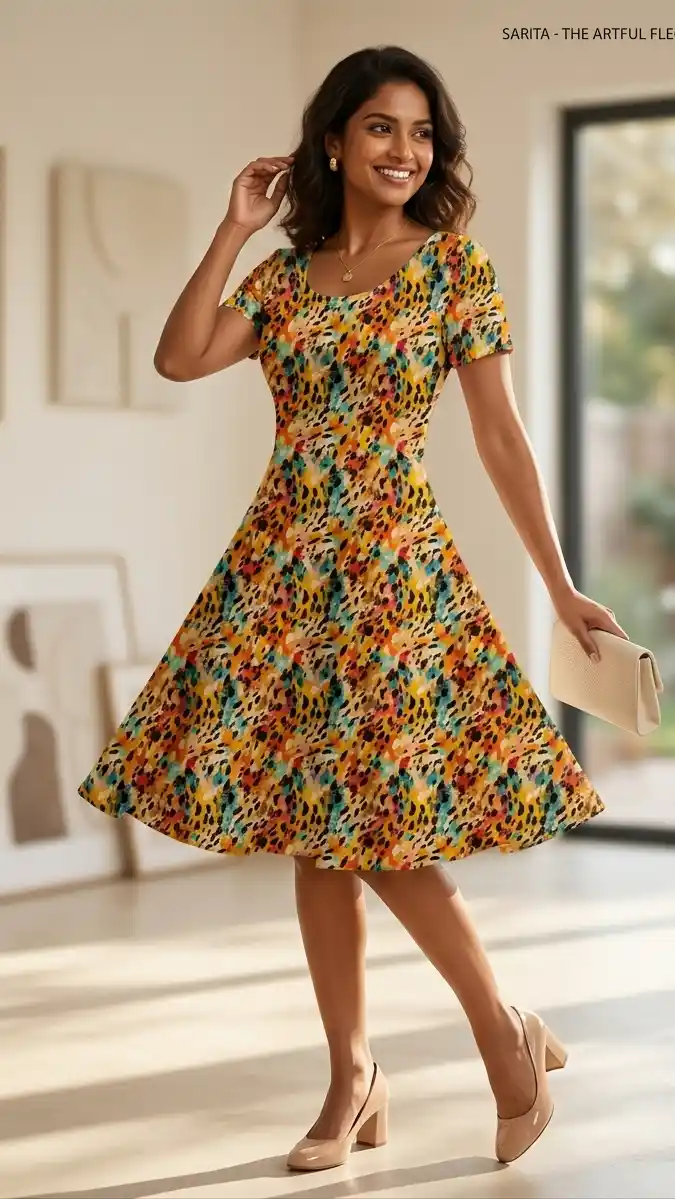 Animal Prints Stretch Fit Aline Dress - Image 2
