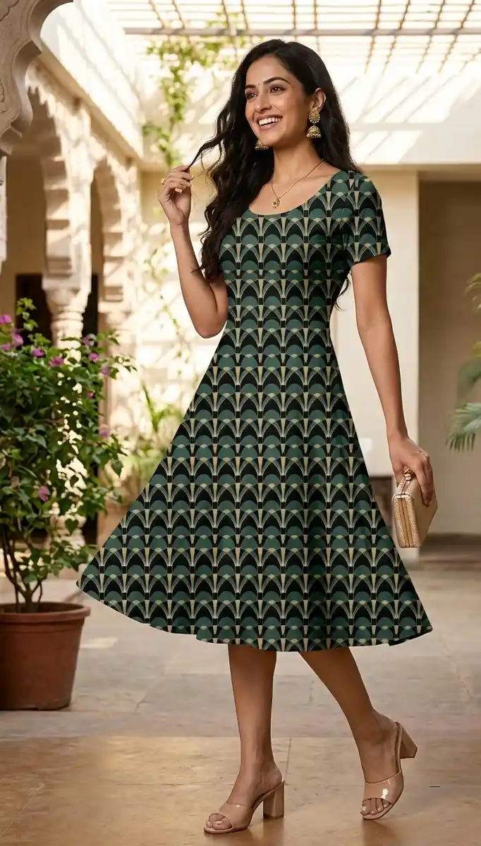 Art Arches Printed Aline Dress