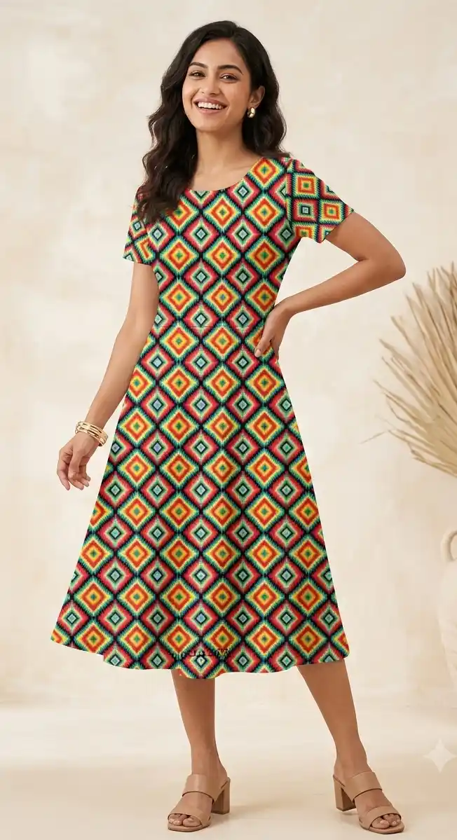 Retro Checkerboard Aline Dress