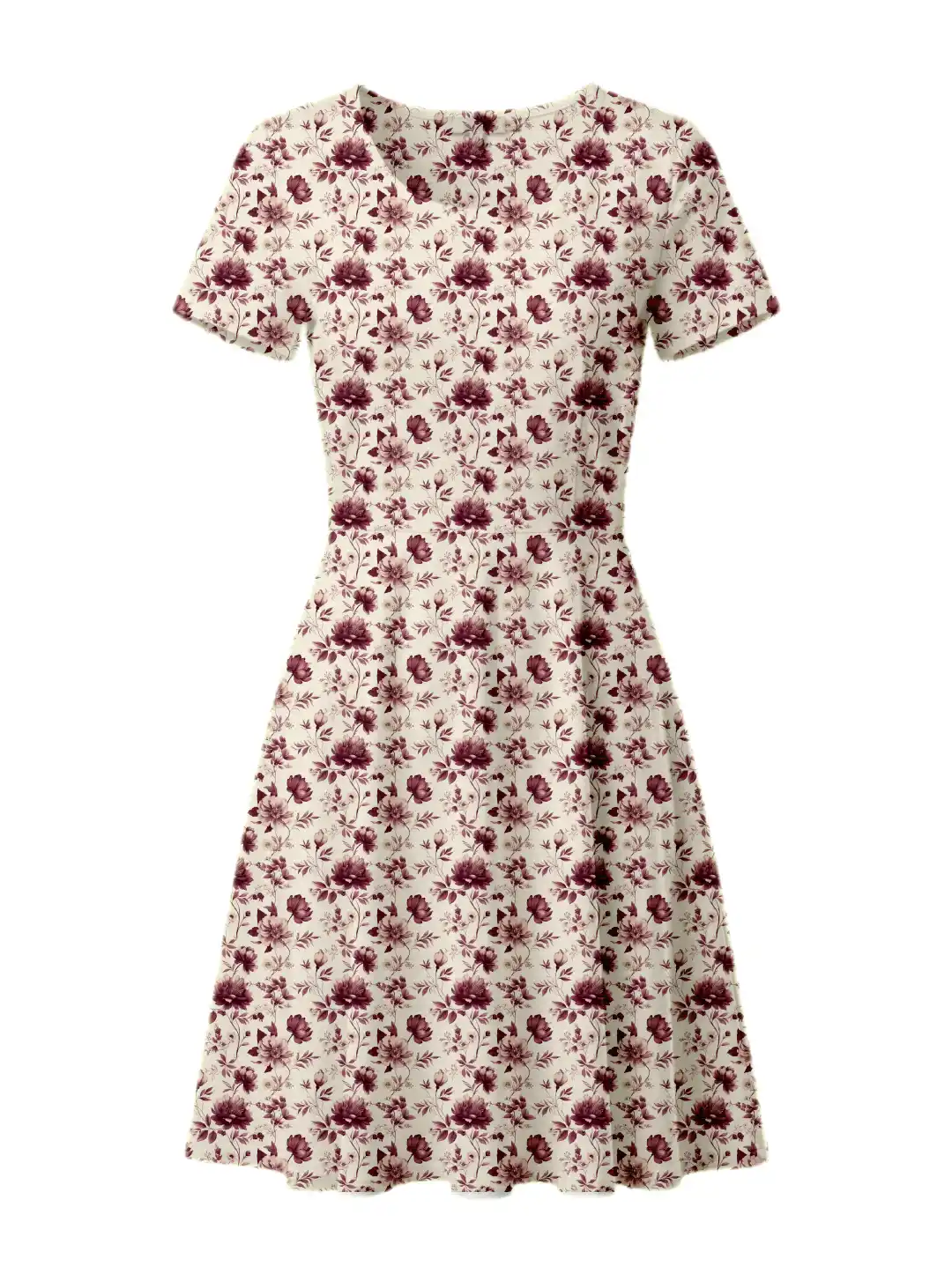 Burgundy Color Botonicals Aline Dress