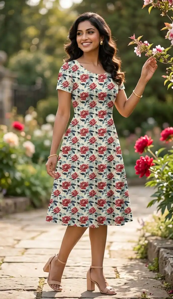 Flowers Printed Aline Dress