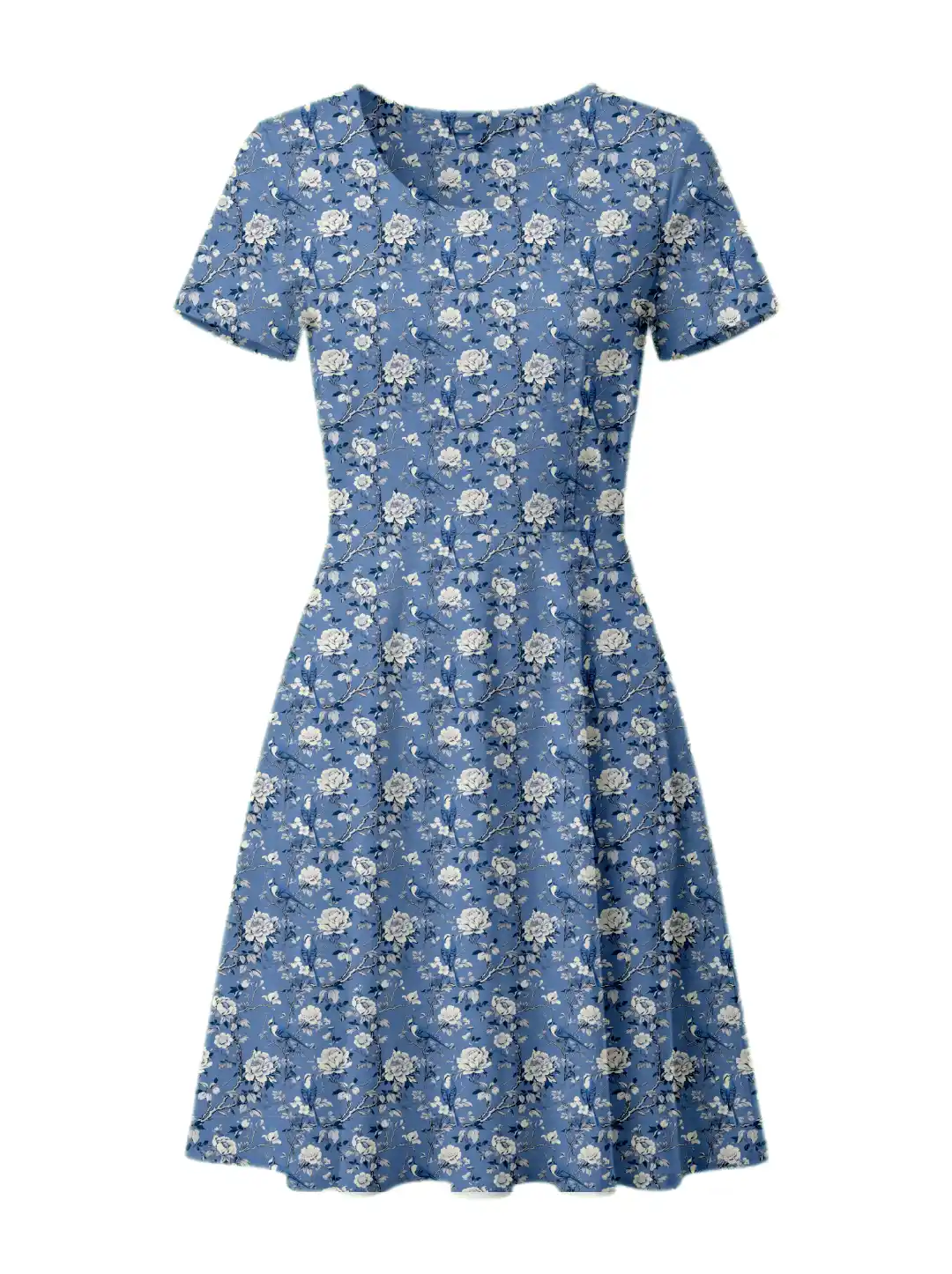 Blue Flowers Aline Dress - Image 2