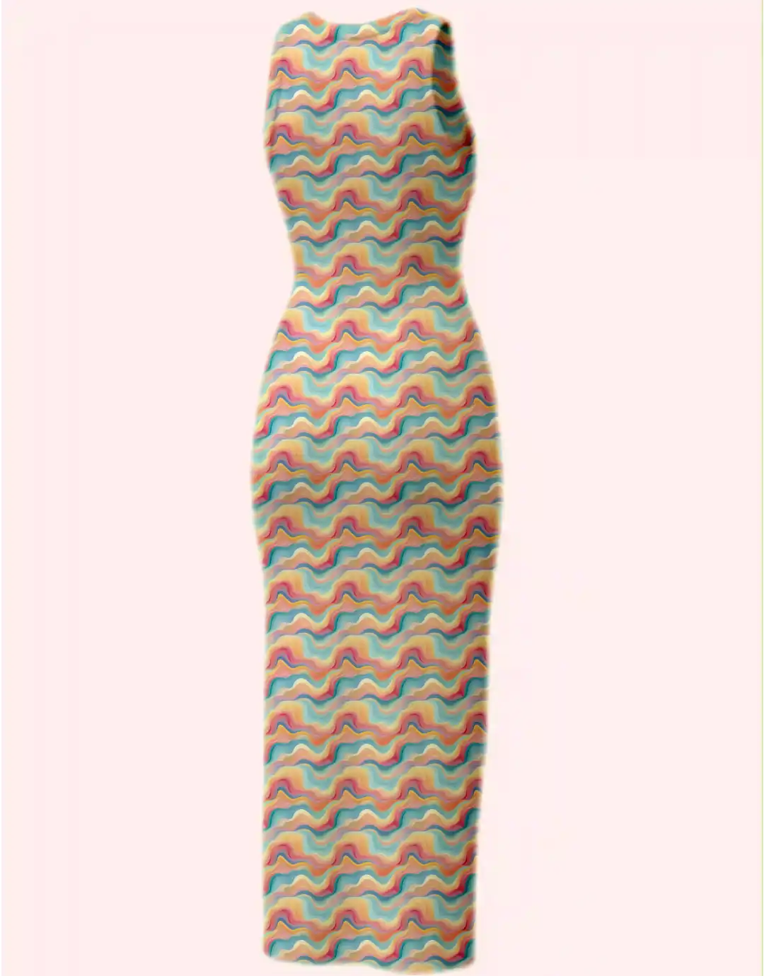 Pastel Colors Abstract Print Bodycon Dress - Image 3