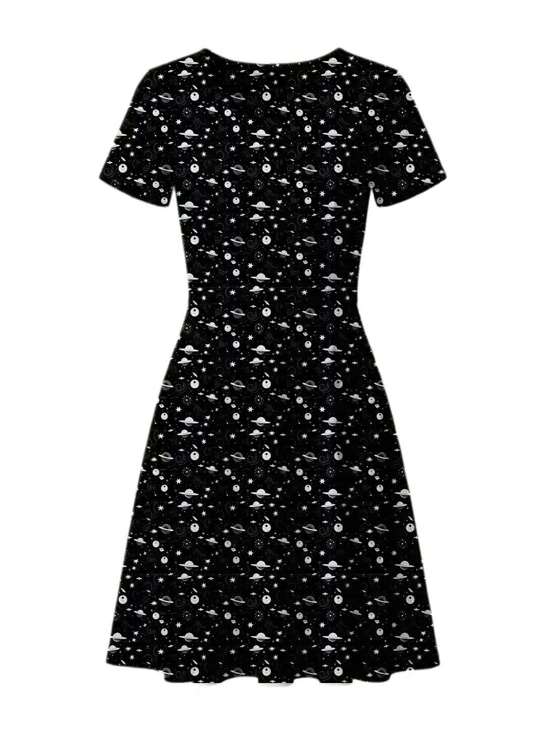 Black Celestials Printed Aline Dress - Image 2