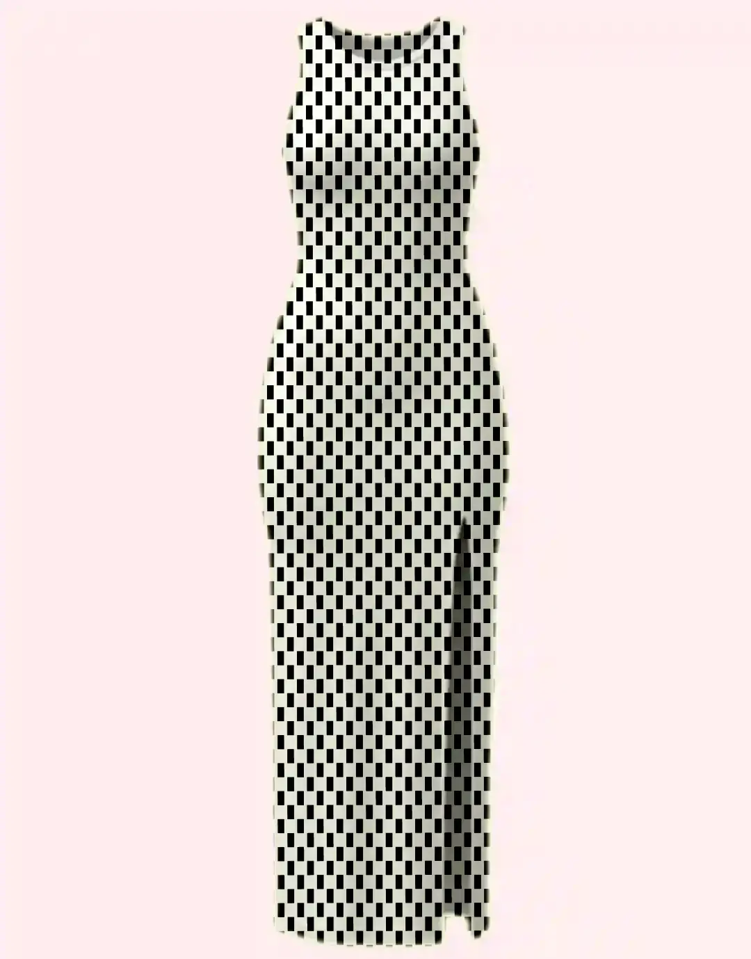 Black White Chex Bodycon Dress - Image 2