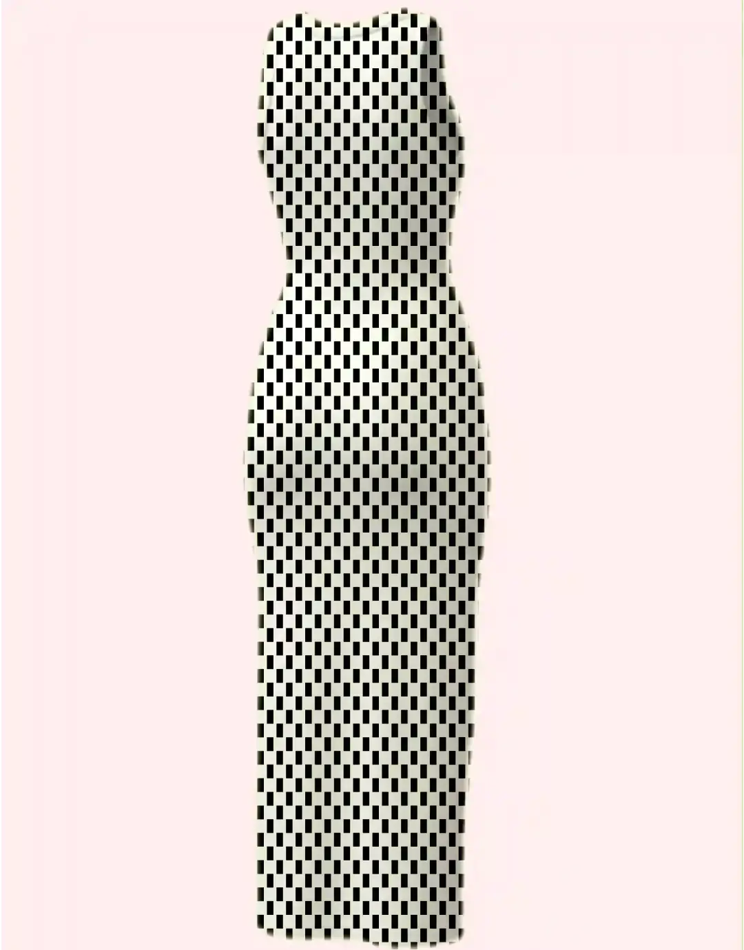 Black White Chex Bodycon Dress - Image 3