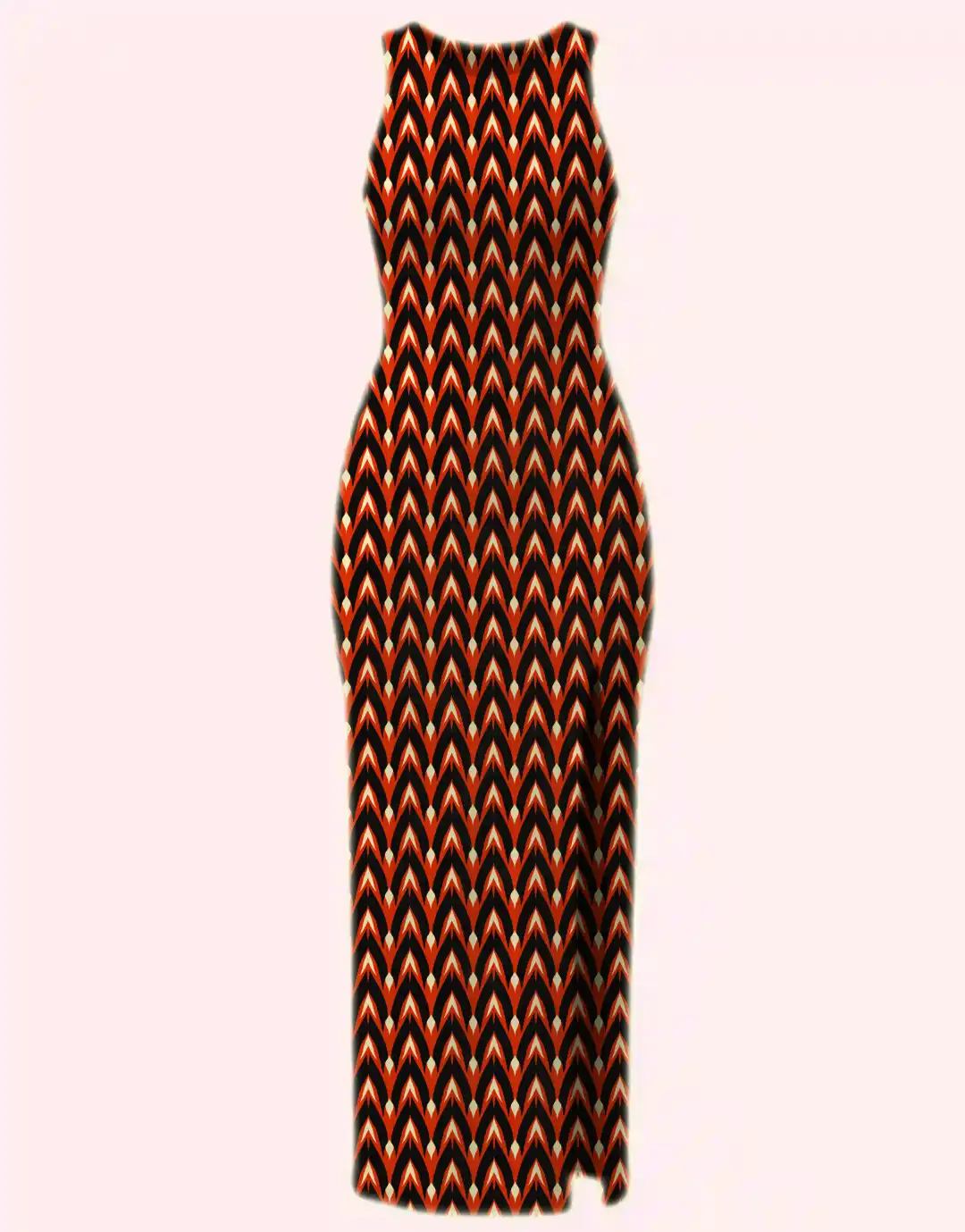Red Black Stretch Fit Bodycon Dress - Image 2