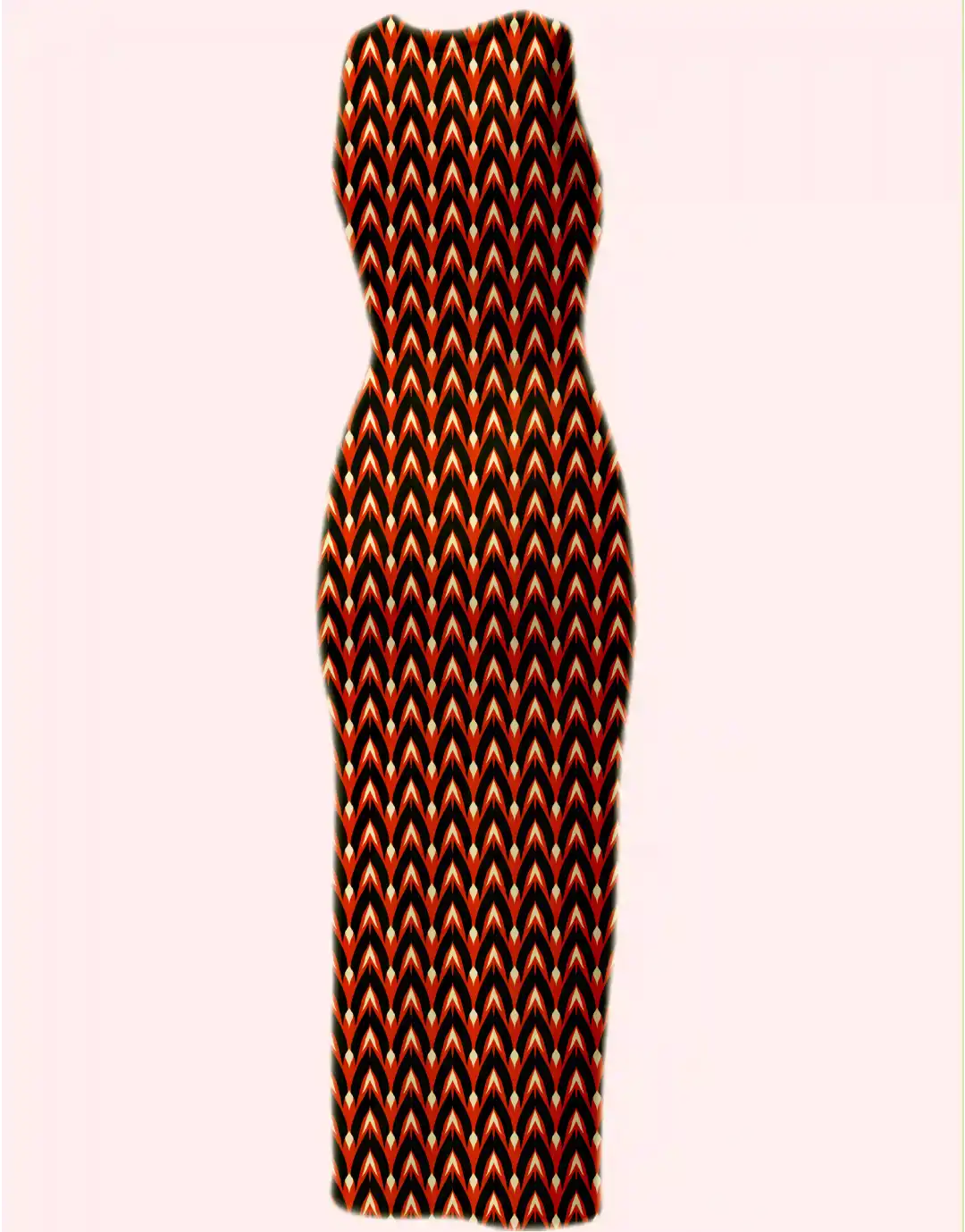 Red Black Stretch Fit Bodycon Dress - Image 3