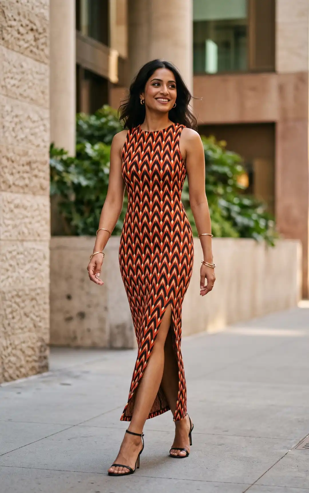 Red Black Stretch Fit Bodycon Dress