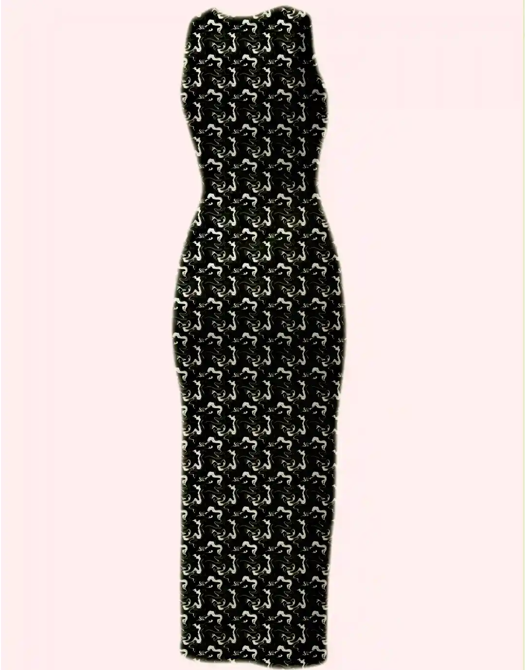 Black Printed Bodycon Dress - Image 3