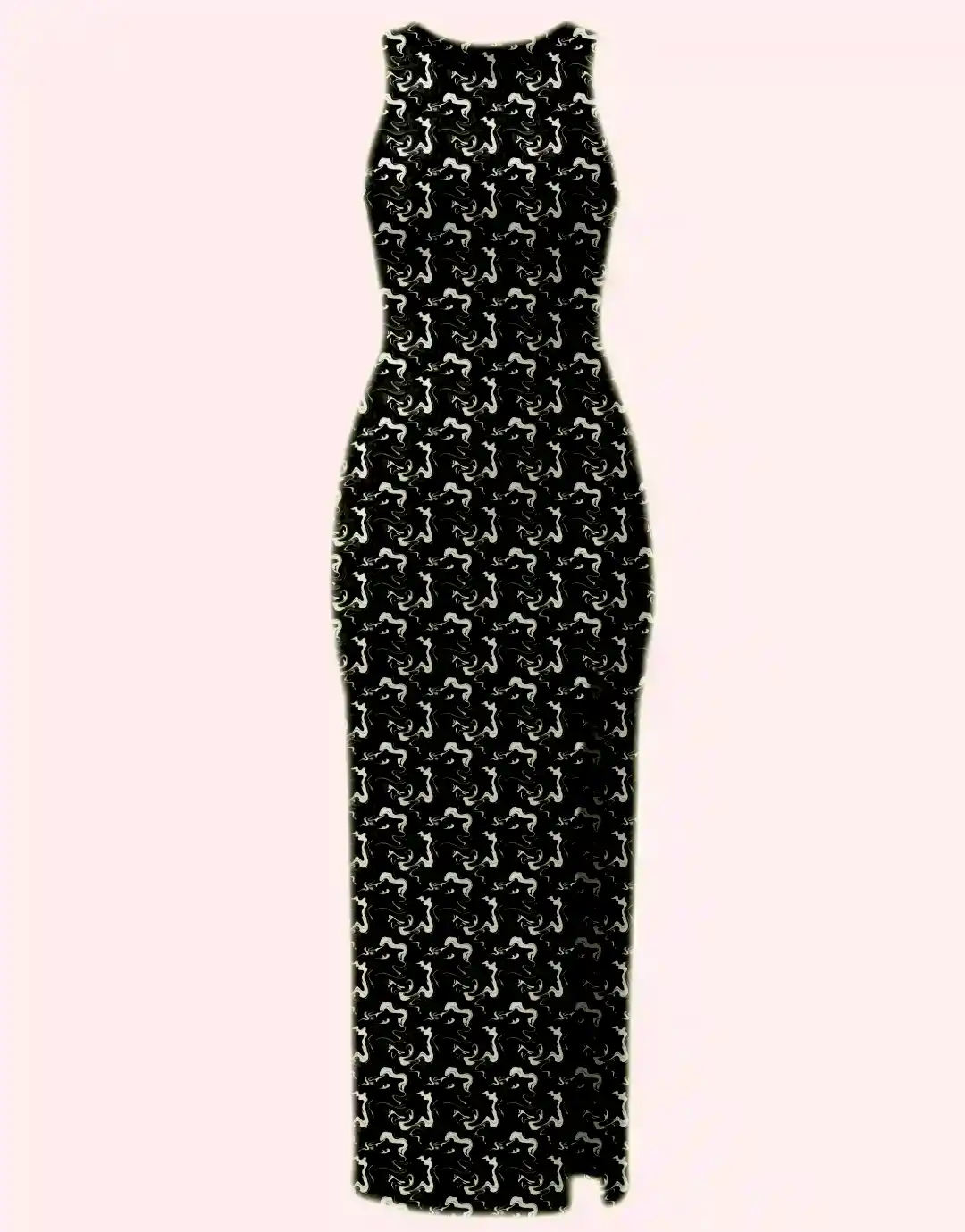 Black Printed Bodycon Dress - Image 2