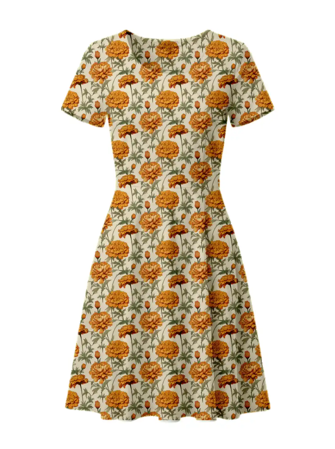 Yellow Floral Aline Dress - Image 2