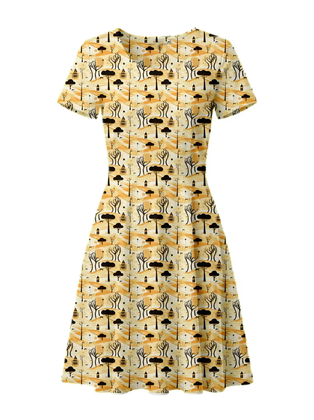 Abstract Stretch Fit Aline Dress - Image 2