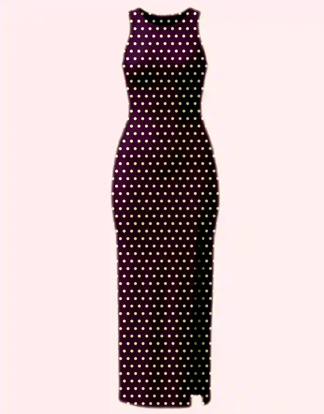 Purple Polka Dots Bodycon Dress - Image 2