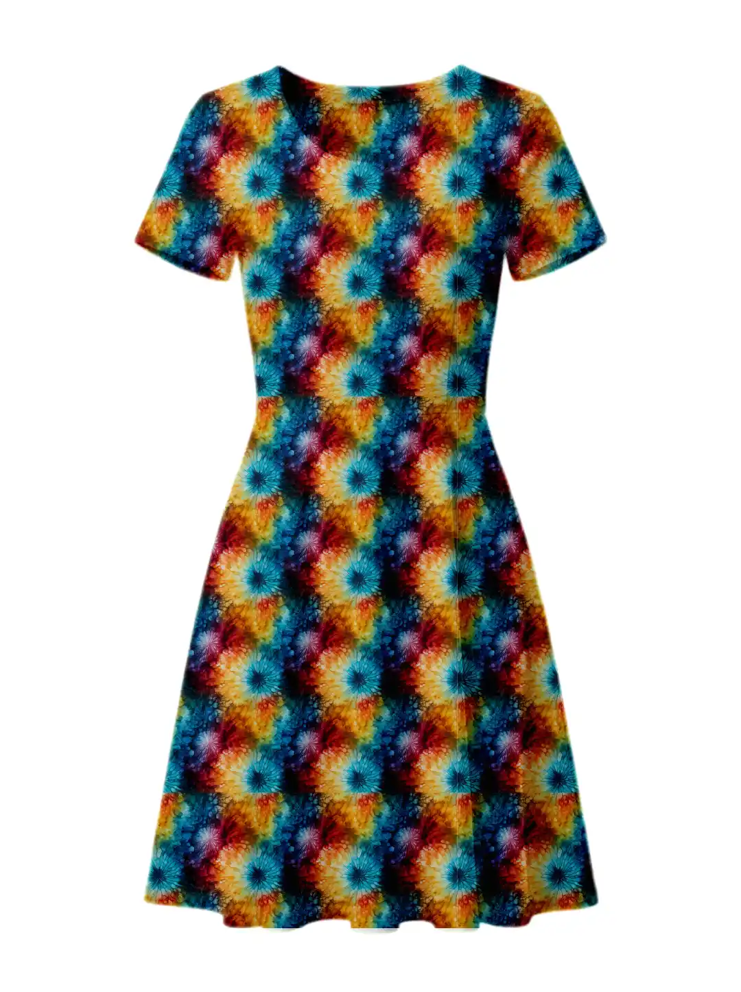 Colorful Tie Dye Stetch Fit Spandex Aline Dress - Image 2